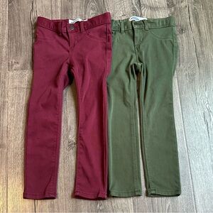 Old Navy Girls 5t Burgundy and Olive Pants